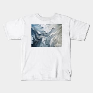 Abstract and Colorful Glacial River Landscape in Iceland Kids T-Shirt